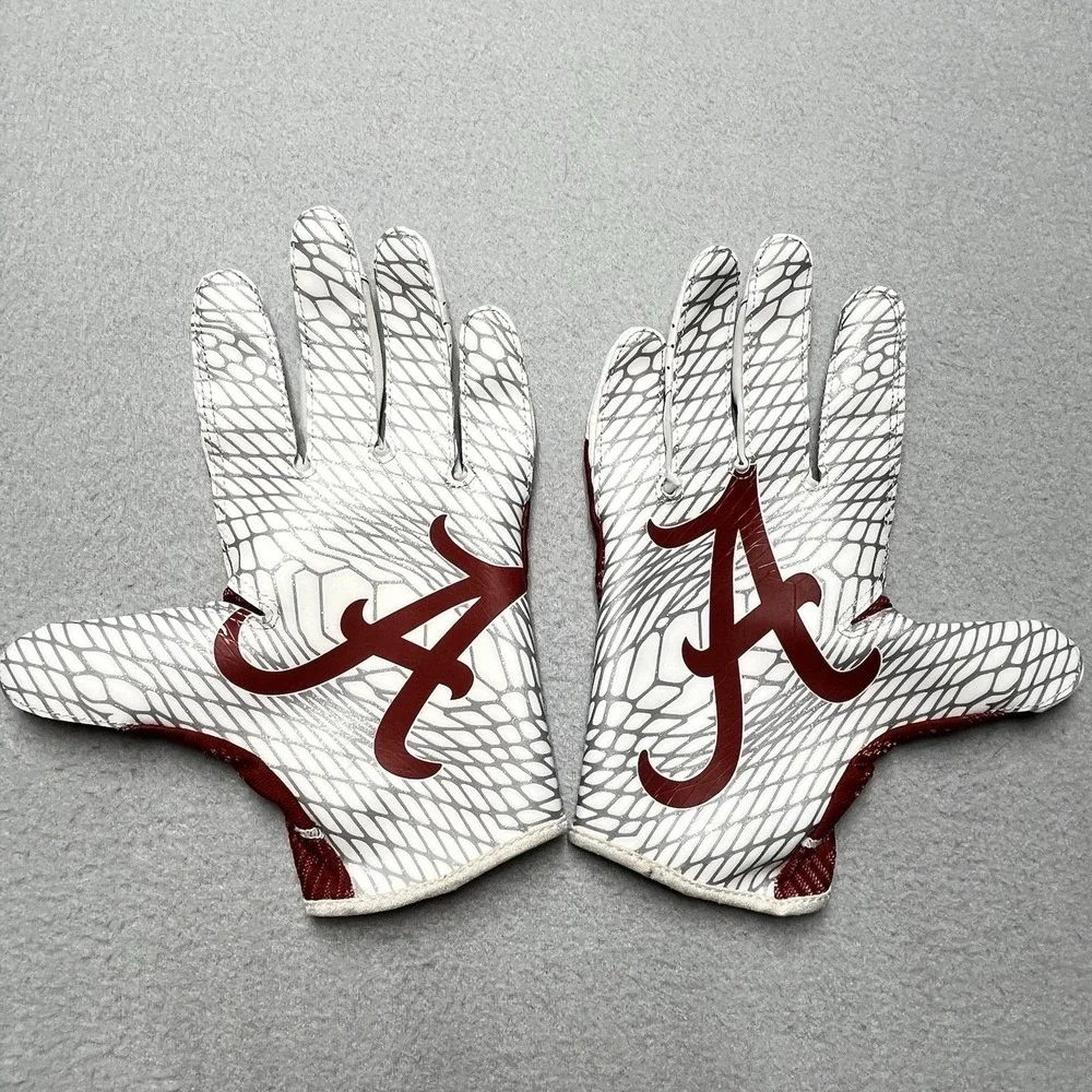 Nike Alabama Crimson Tide Team Issued SB4 Football Gloves Size XLL Game Used BCS